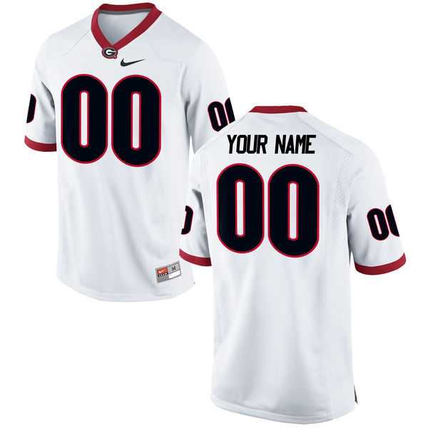 Mens Georgia Bulldogs Customized Nike White Stitched College Football 2016 NCAA Jersey